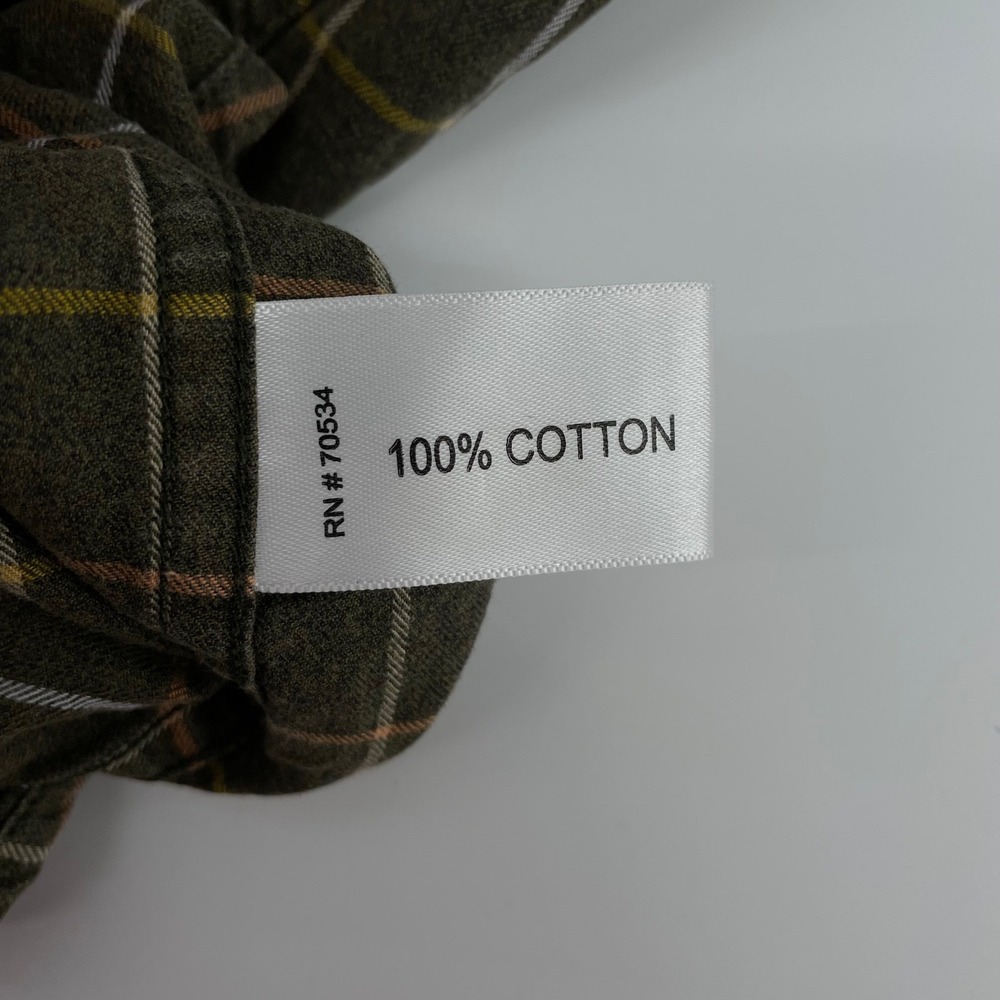 Orvis Country Twill Shirt Men's XL Olive Green Plaid Cotton Button Down LS - Picture 5 of 11